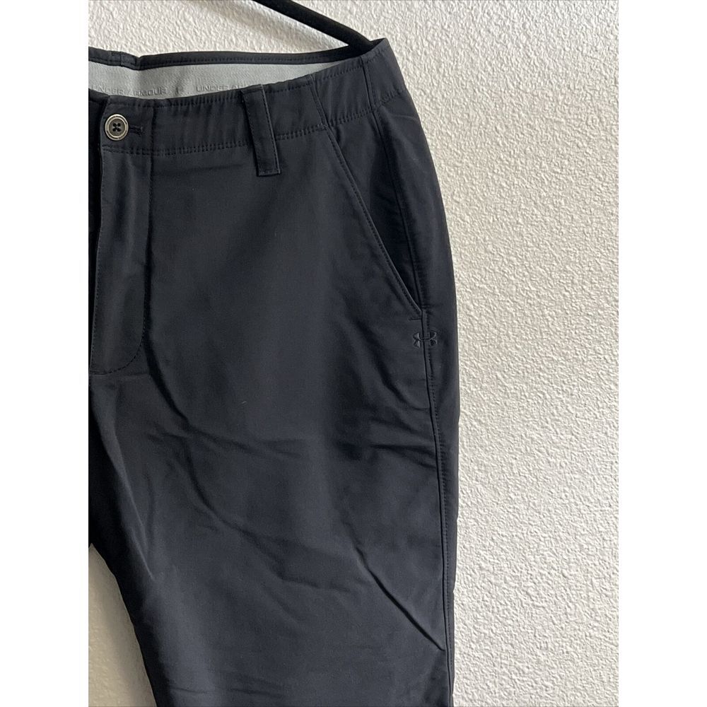 Under Armour Golf Mens 36x32 All Season Gear Black Flat Front Chino‎ Pants - Picture 2 of 6